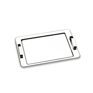 Bandeja Inox Retangular Com Alça Rasa Aço Inoxidável 40x28cm