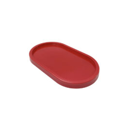 Bandeja Plástico Decorativa Oval Vermelhja