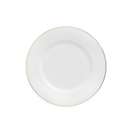 Prato Mesa Home Style Branco c/Dourado 27cm