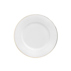 Prato Mesa Home Style Branco c/Dourado 27cm