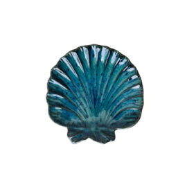 Prato de Sobremesa Cerâmica Concha Azul