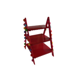 Suporte Plástico Escadinha Vermelha Bolinhas