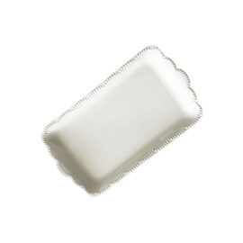 Travessa Clássica Porcelana Retangular Branca 28x15,8x2,8